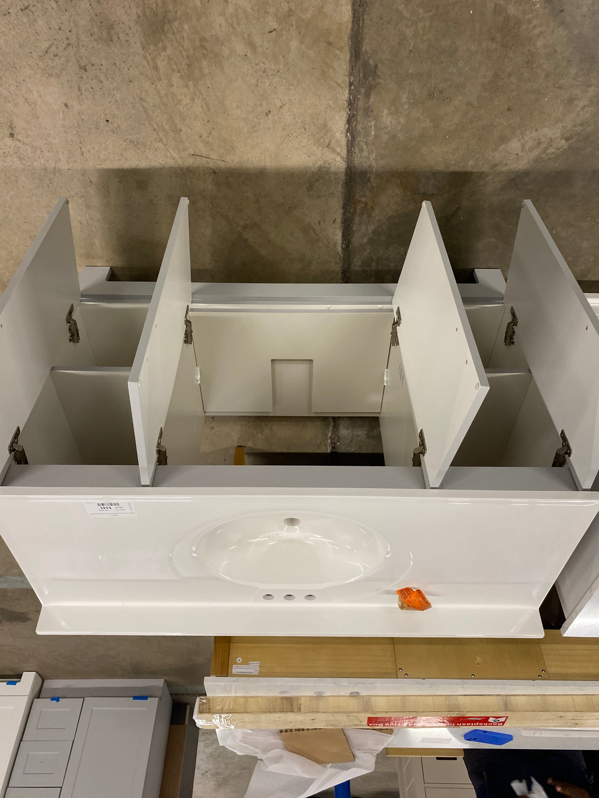 Oakley 49 in. Single Sink Pearl Gray Bath Vanity with White Cultured Marble Top (Assembled)