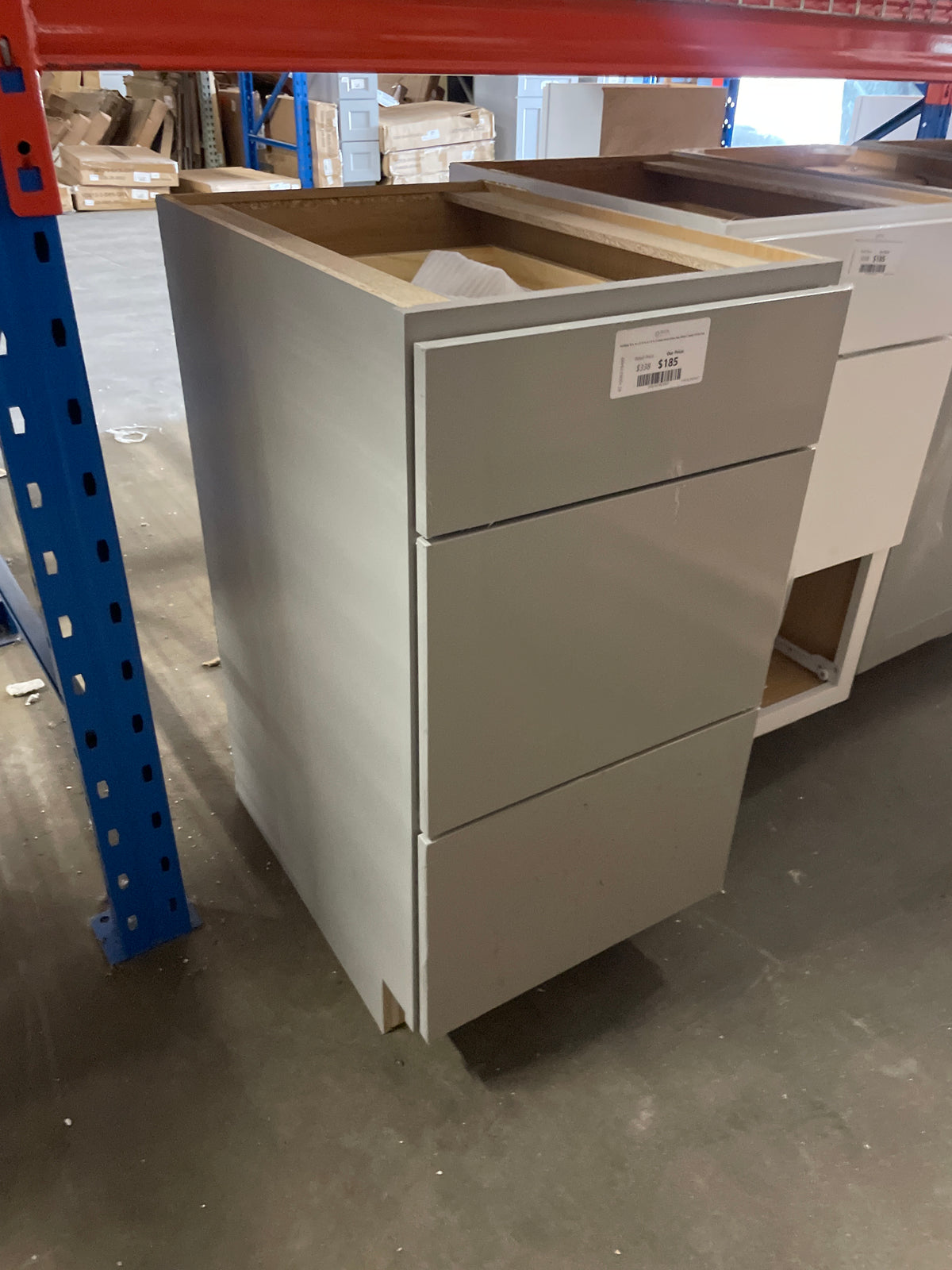 Westfield 18 in. W x 23.75 in. D x 35 in. H Shaker Stock Drawer Base Kitchen Cabinet in Dusk Gray