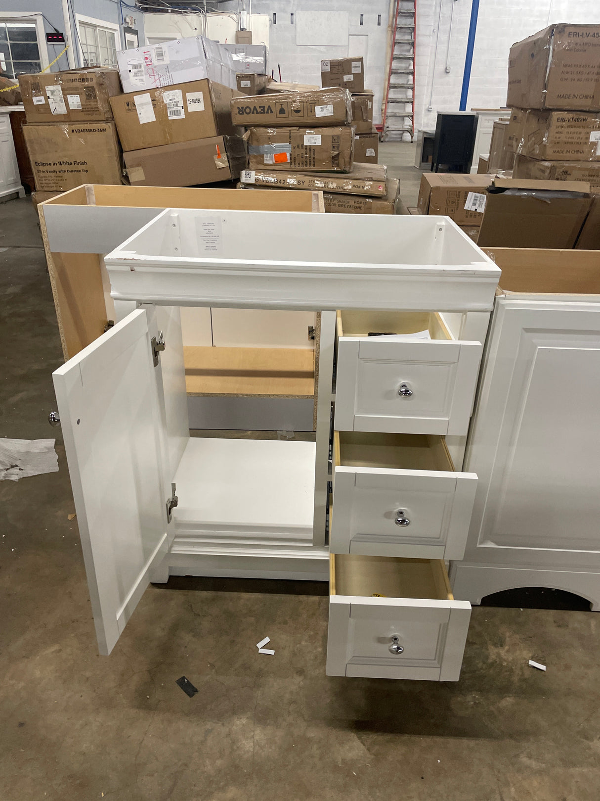 Naples 30 in. W x 21.75 in. D Bath Vanity Cabinet in White