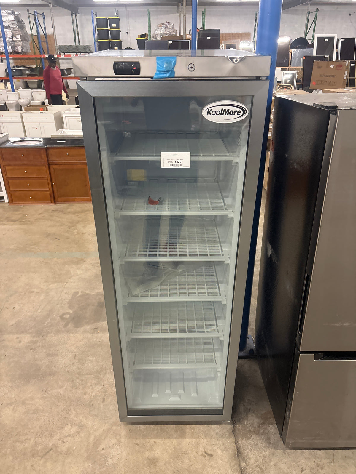 24 in. 12 cu. ft. Manual Defrost Upright Freezer Glass Door Commercial Reach in Stainless-Steel Garage Ready