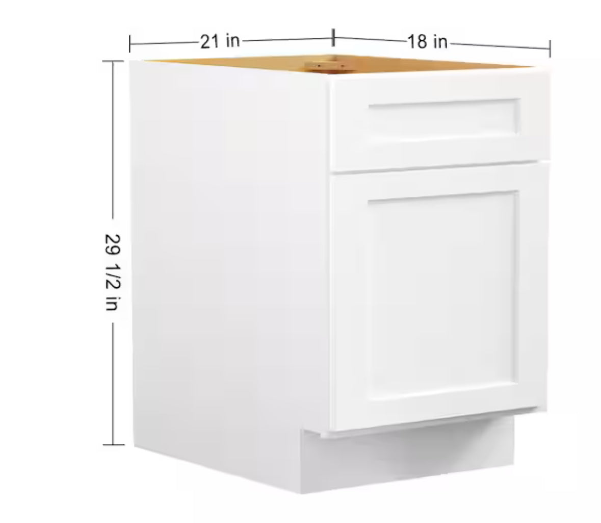 18 in. W x 21 in. D x 29.5 in. H in Shaker White Plywood Painted Ready to Assemble 2-Drawer File Base Cabinet