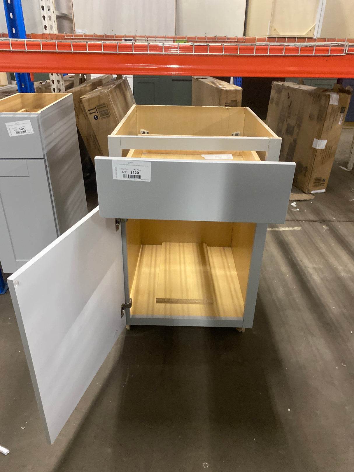 Shaker 21 in. W x 24 in. D x 34.5 in. H Assembled Base Kitchen Cabinet in Dove Gray with Ball-Bearing Drawer Glides