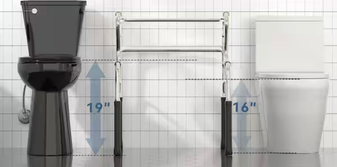 21 in 2-Piece High Toilets for Seniors, 1.28 GPF Single Flush Elongated Toilet with Soft Close Cover in Black