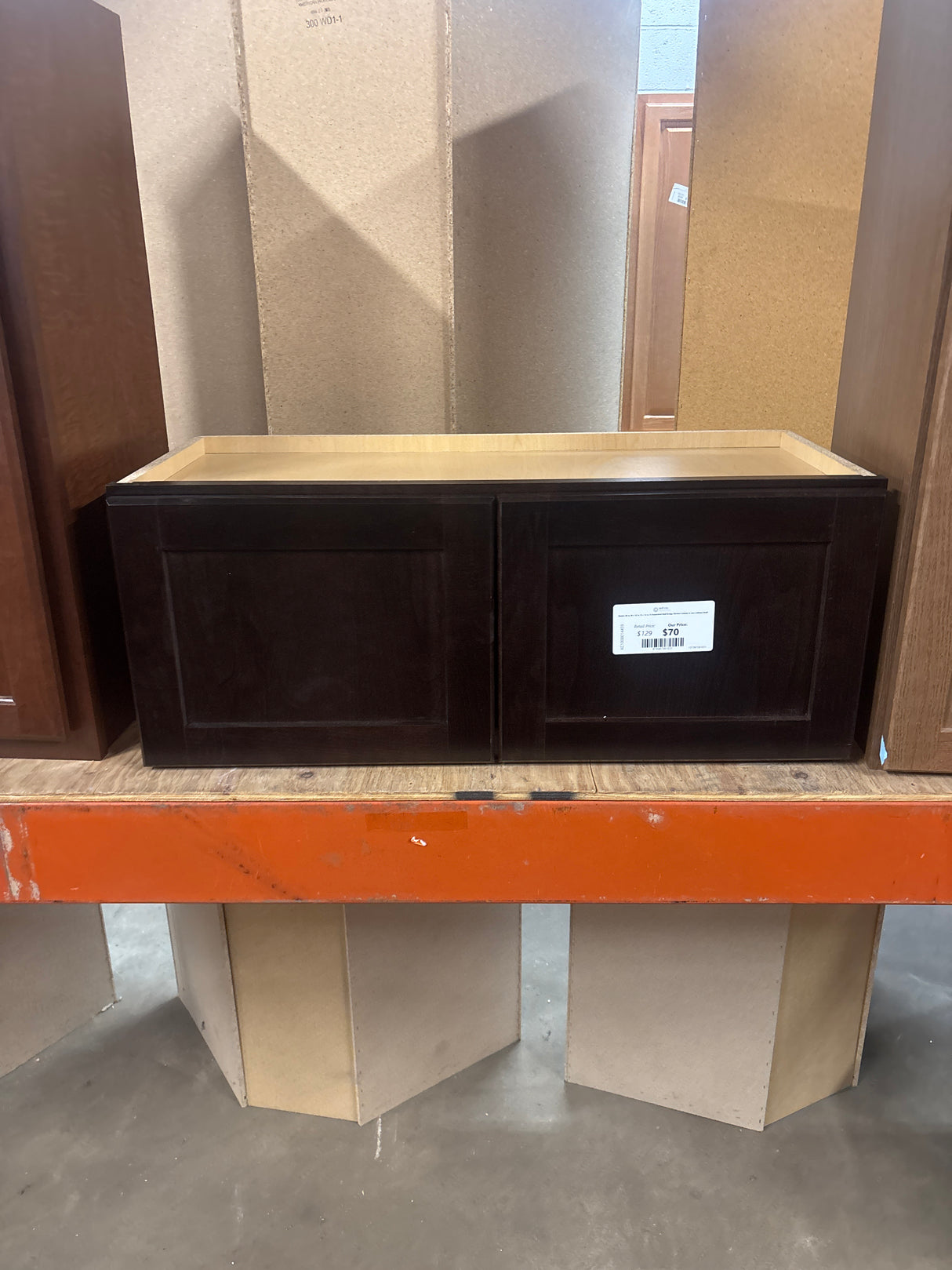 Shaker 30 in. W x 12 in. D x 12 in. H Assembled Wall Bridge Kitchen Cabinet in Java without Shelf