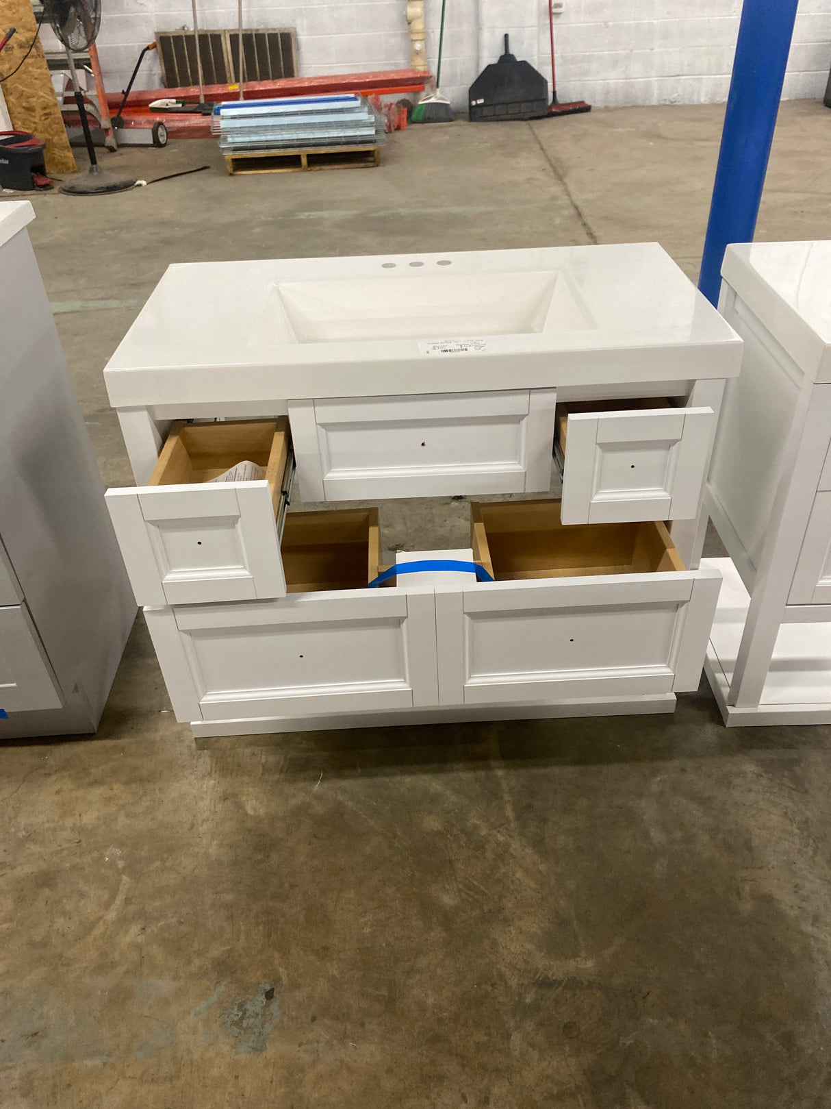 Ashland 37 in. Single Sink White Bath Vanity with White Cultured Marble Top (Assembled)