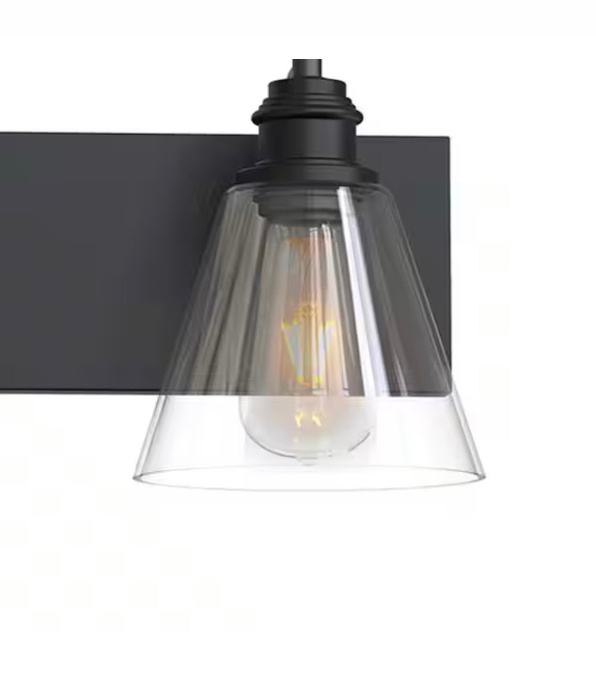 Manor 15.375 in. Width 2-Light Vanity Light Matte Black Finish Clear Glass Shades