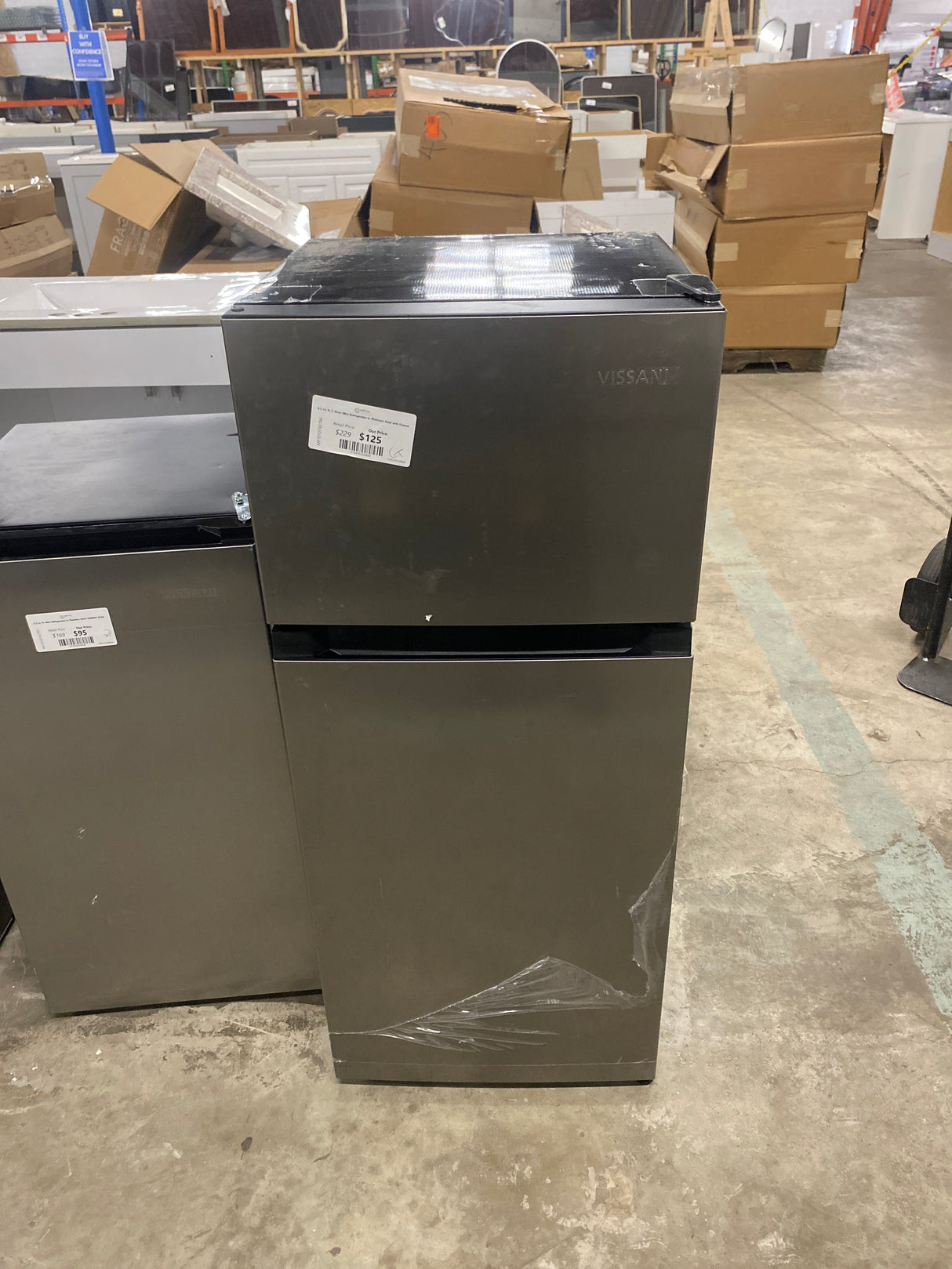 4.5 cu. ft. 2-Door Mini Refrigerator in Platinum Steel with Freezer