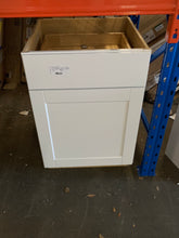 Load image into Gallery viewer, Shaker 24x24x34.5 Assembled Base Cabinet in Satin White With Drawer Glides
