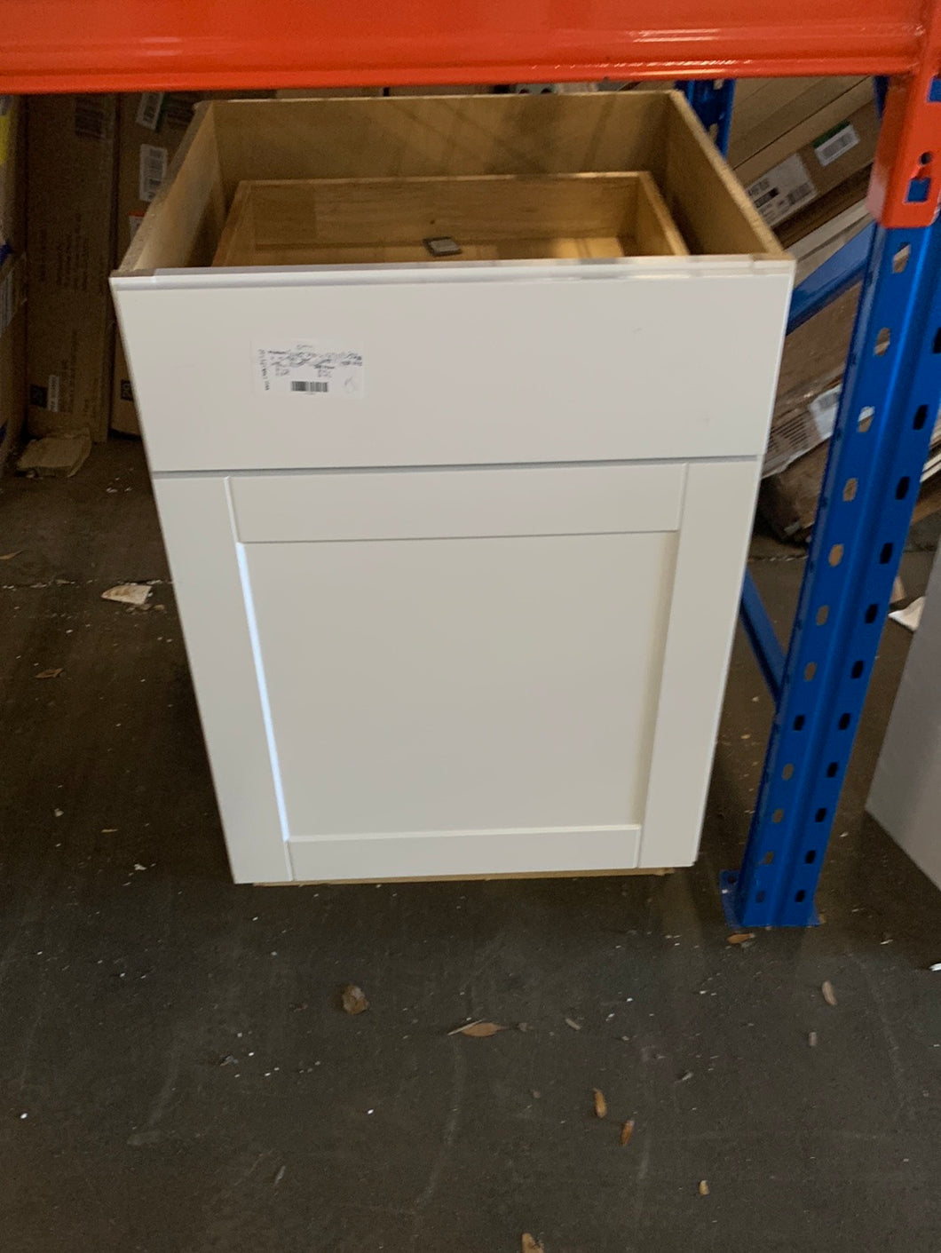 Shaker 24x24x34.5 Assembled Base Cabinet in Satin White With Drawer Glides