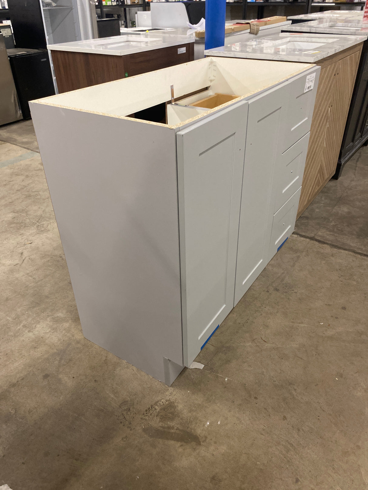 Bannister 37 in. W x 19 in. D x 35 in. H Single Sink Bath Vanity in Pearl Gray without top