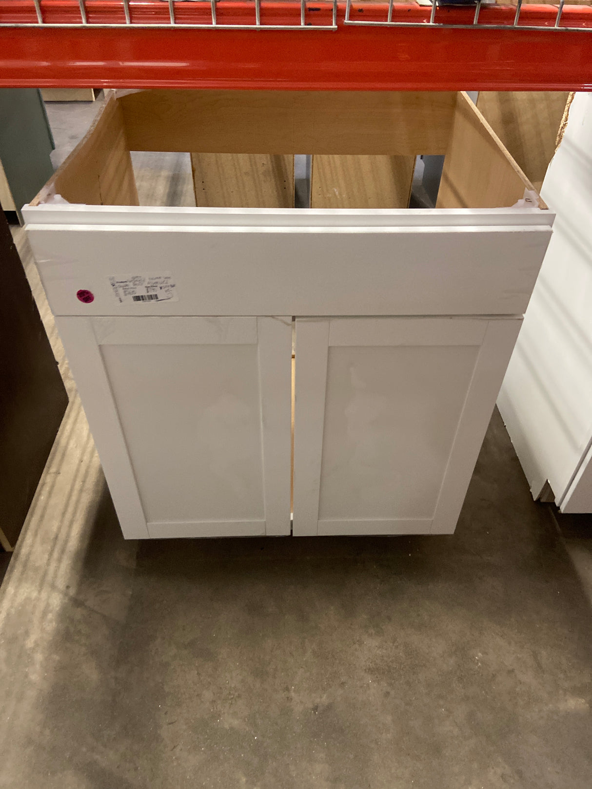 Westfield Feather White Shaker Stock Sink Base Kitchen Cabinet (30 in. W x 23.75 in. D x 35 in. H)