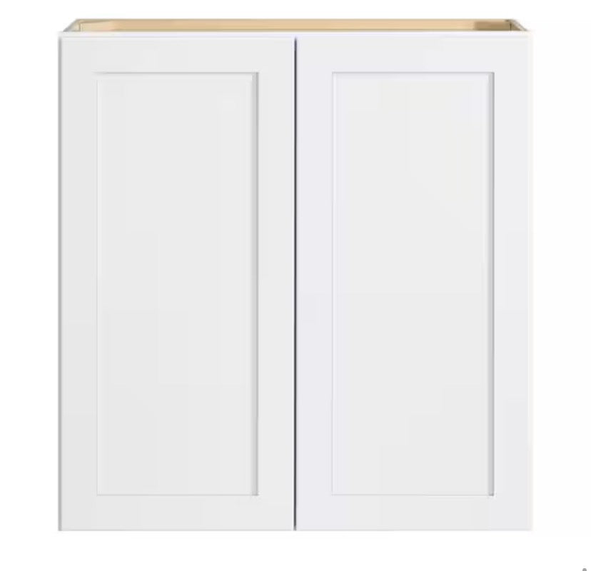 Avondale 33 in. W x 12 in. D x 36 in. H Ready to Assemble Plywood Shaker Wall Kitchen Cabinet in Alpine White