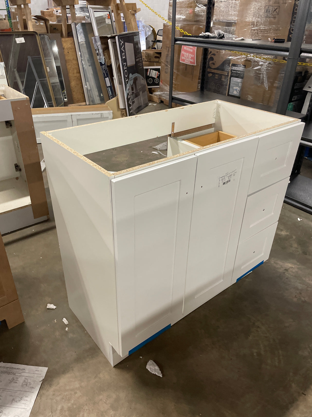 Bannister 37 in. W x 19 in. D x 35 in. H Single Sink Freestanding Bath Vanity in White without Top