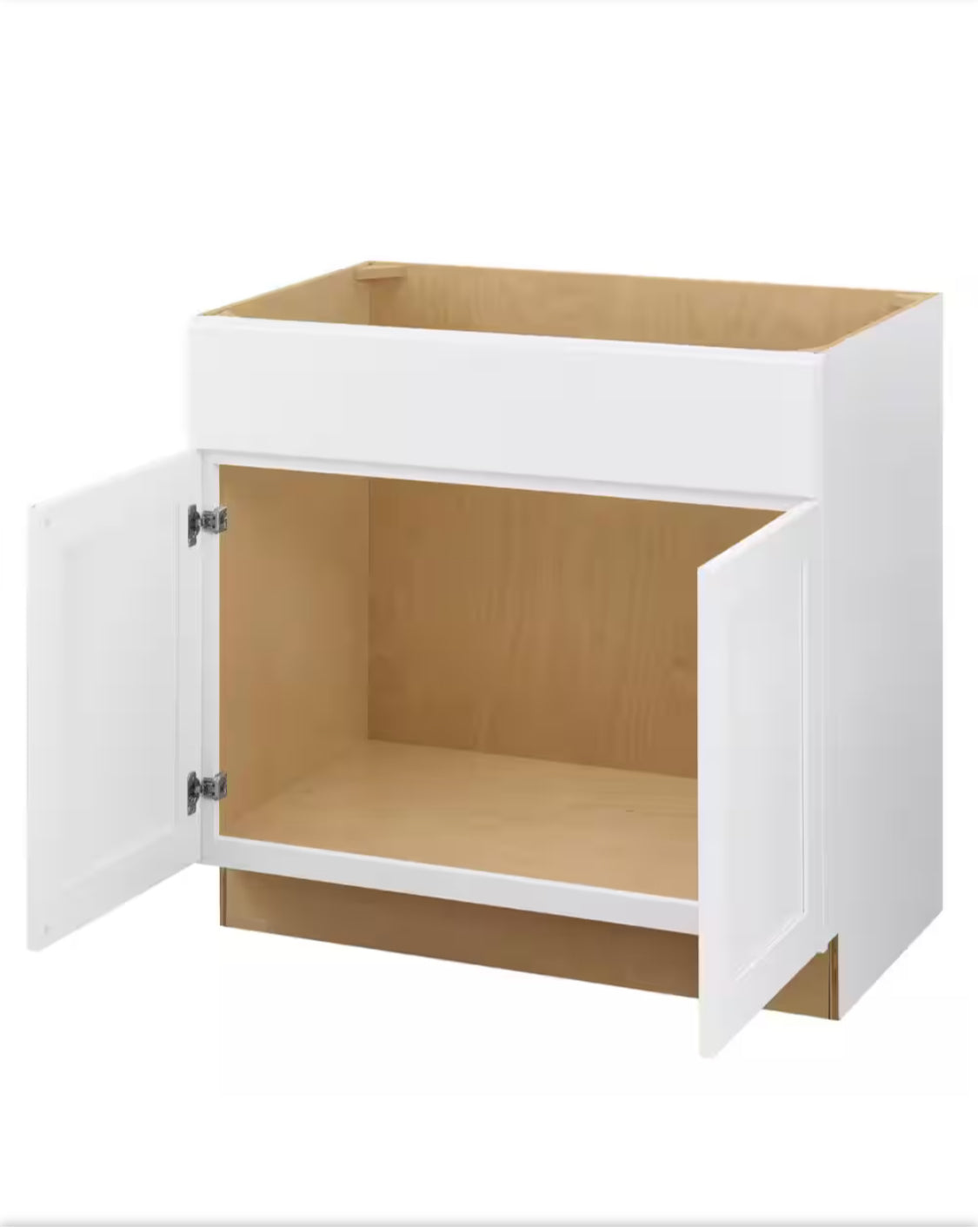 Avondale Shaker Alpine White Ready to Assemble Plywood 30 in Base Kitchen Cabinet (30 in W x 24 in D x 34.5 in H)