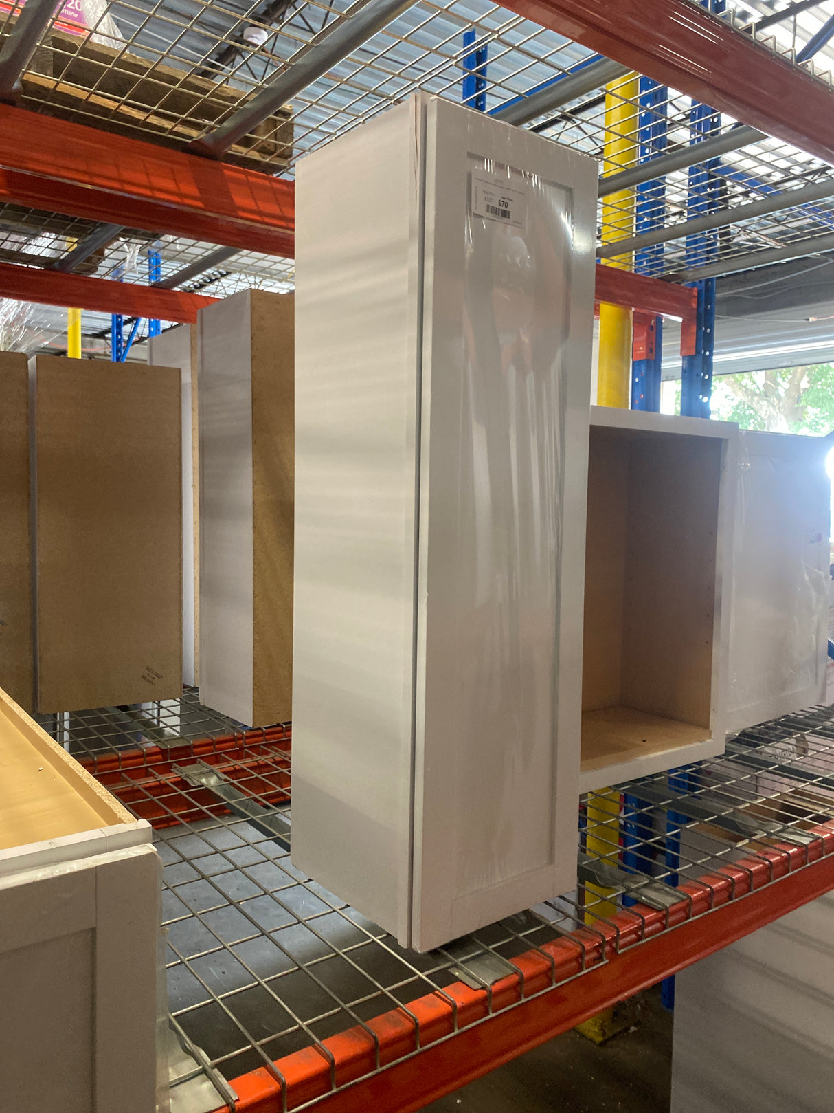 Courtland Polar White Finish Laminate Shaker Stock Assembled Wall Kitchen Cabinet 12 in. x 42 in. x 12 in.