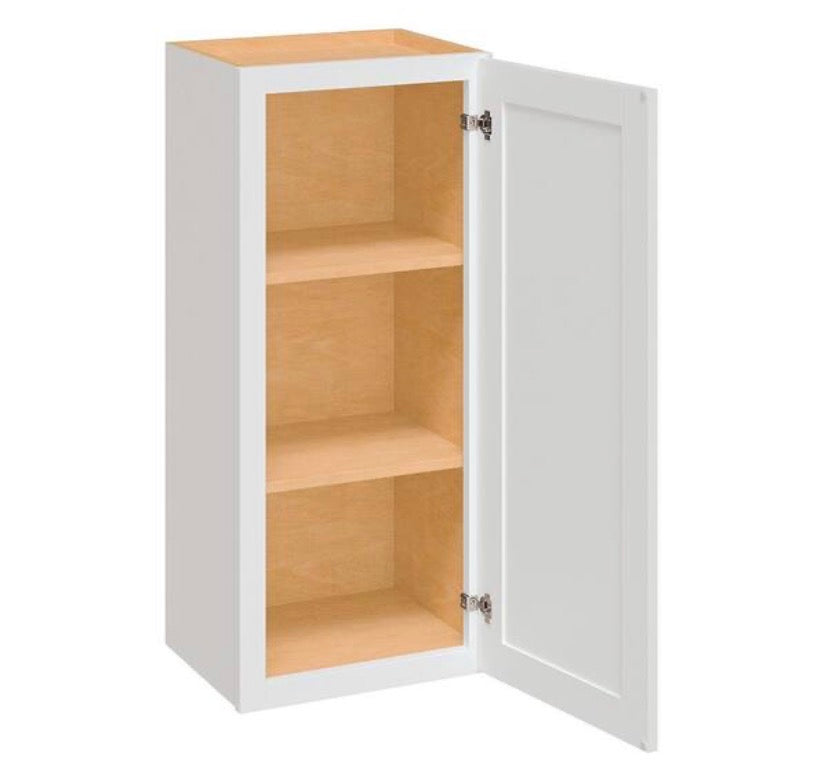 Westfield Feather White Shaker Stock Assembled Wall Kitchen Cabinet (15 in. W x 12 in. D x 30 in. H)