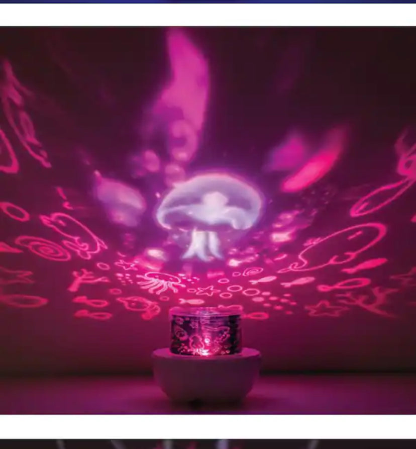 Multi-Color USB Powered Rotating Integrated LED Projector with Replaceable Slides