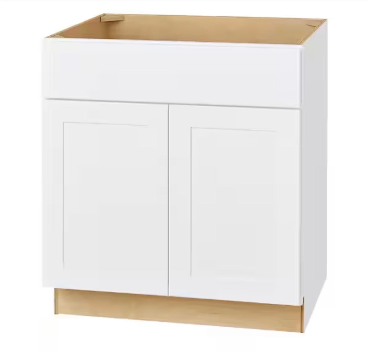 Avondale 33 in. W x 24 in. D x 34.5 in. H Ready to Assemble Plywood Shaker Sink Base Kitchen Cabinet in Alpine White