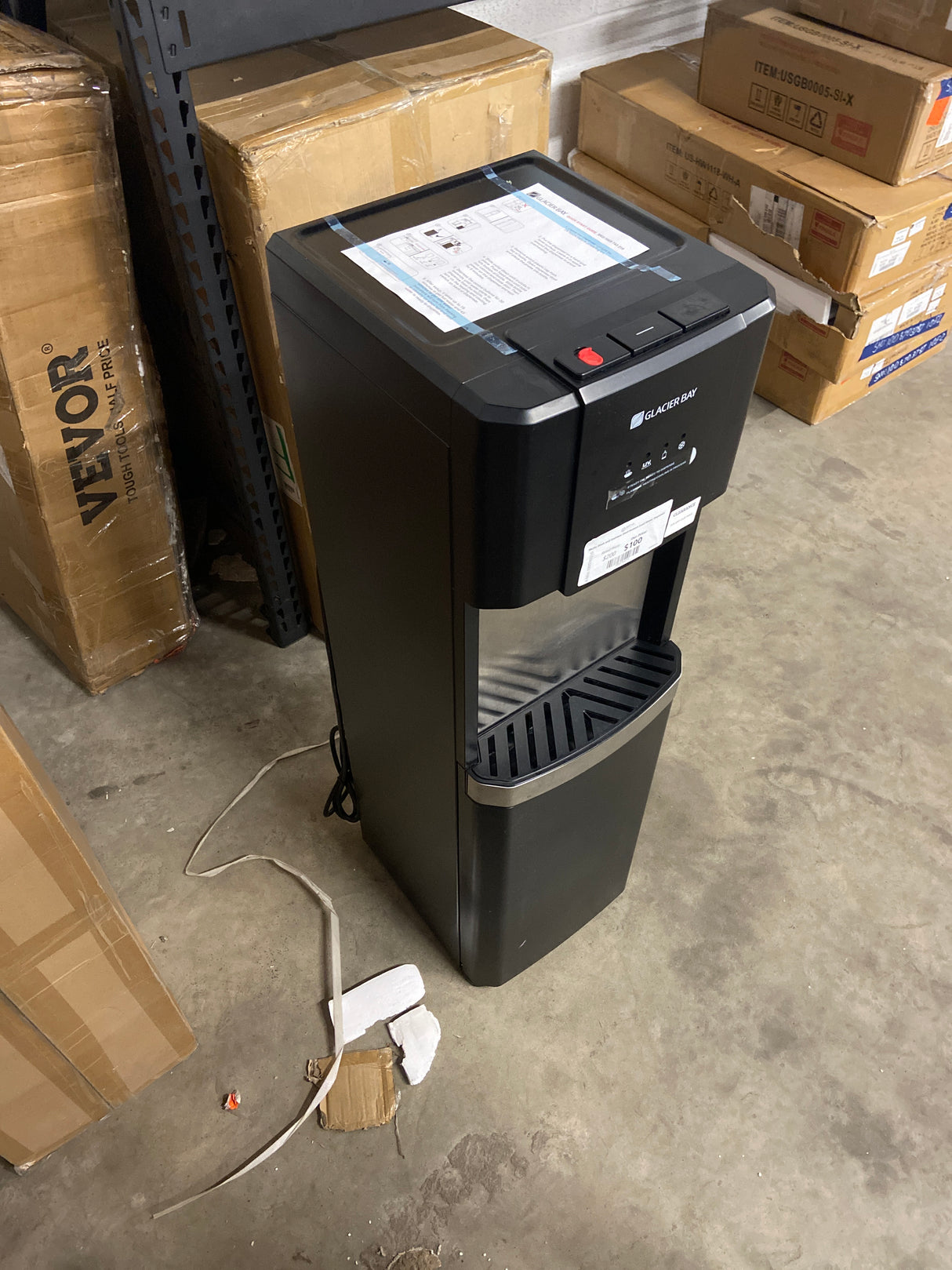 Matte Black and Stainless Steel Bottom Load Water Dispenser