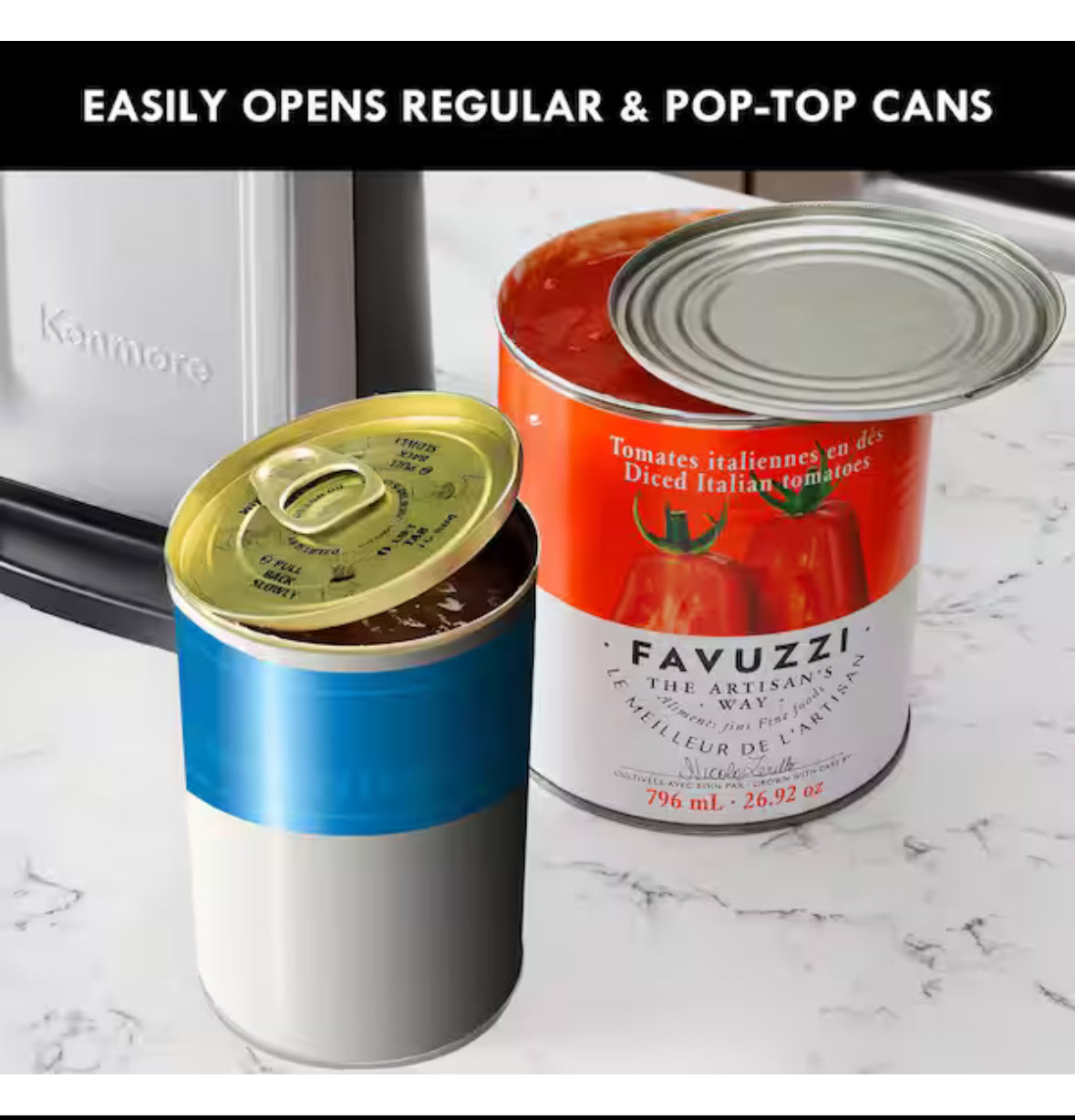 Electric Automatic Can Opener with One-Touch Opening, Smooth Edge