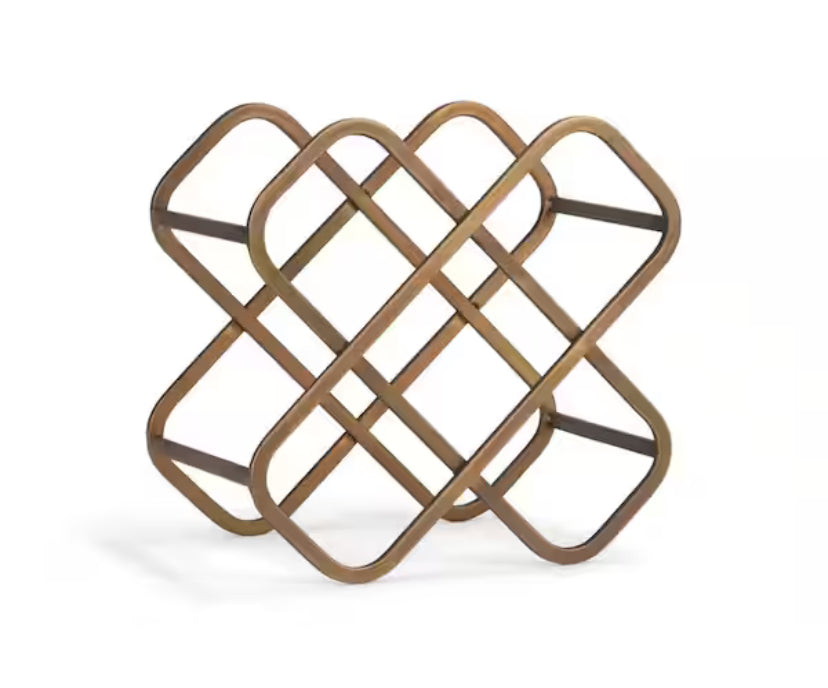 5-Bottle Gold Metal Tabletop Wine Rack