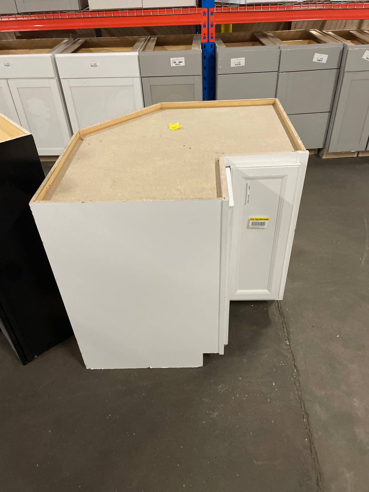 36 in. W x 24 in. D x 34.5 in. H Assembled Raised Panel Lazy Susan Corner Base Cabinet in White