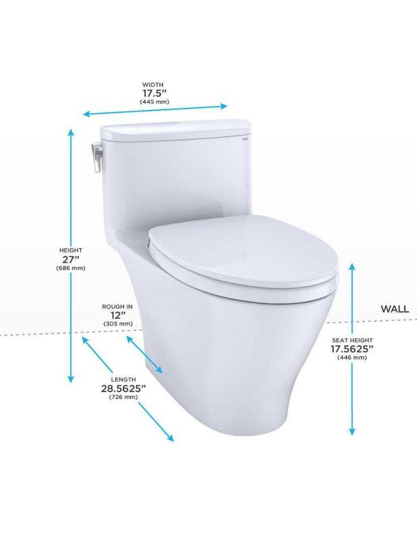 Nexus 1-Piece 1.28 GPF Single Flush Elongated ADA Comfort Height Toilet with CEFIONTECT in Cotton White
