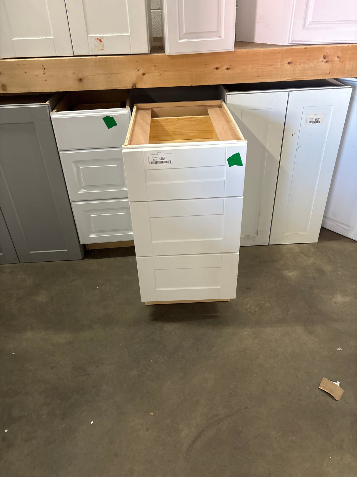 Arlington Vesper White Plywood Shaker Stock Assembled Drawer Base Kitchen Cabinet Sft Cls 18 in.W x24 in. D x 34.5 in. H