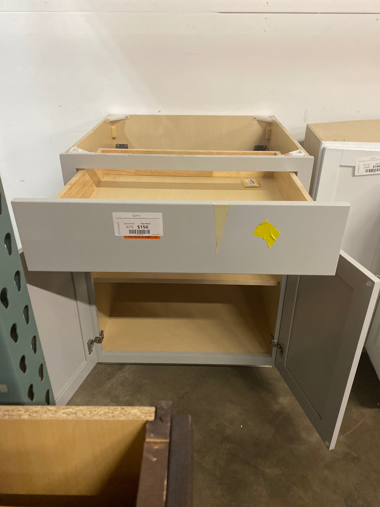 Emerson Whisper Gray Base 1 drawer with 2 door Ready to Assemble Kitchen Cabinet (27 in. W x 34.5 in. H x 24 in. D)