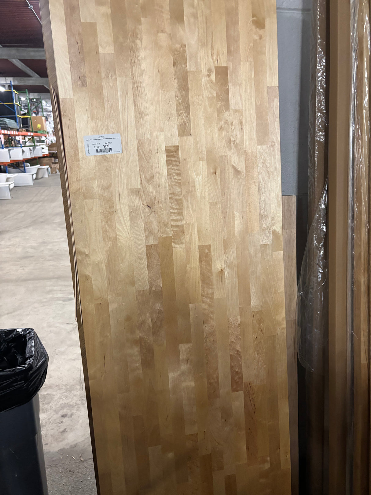 6 ft. L x 25 in. D Finished Engineered Birch Butcher Block Countertop