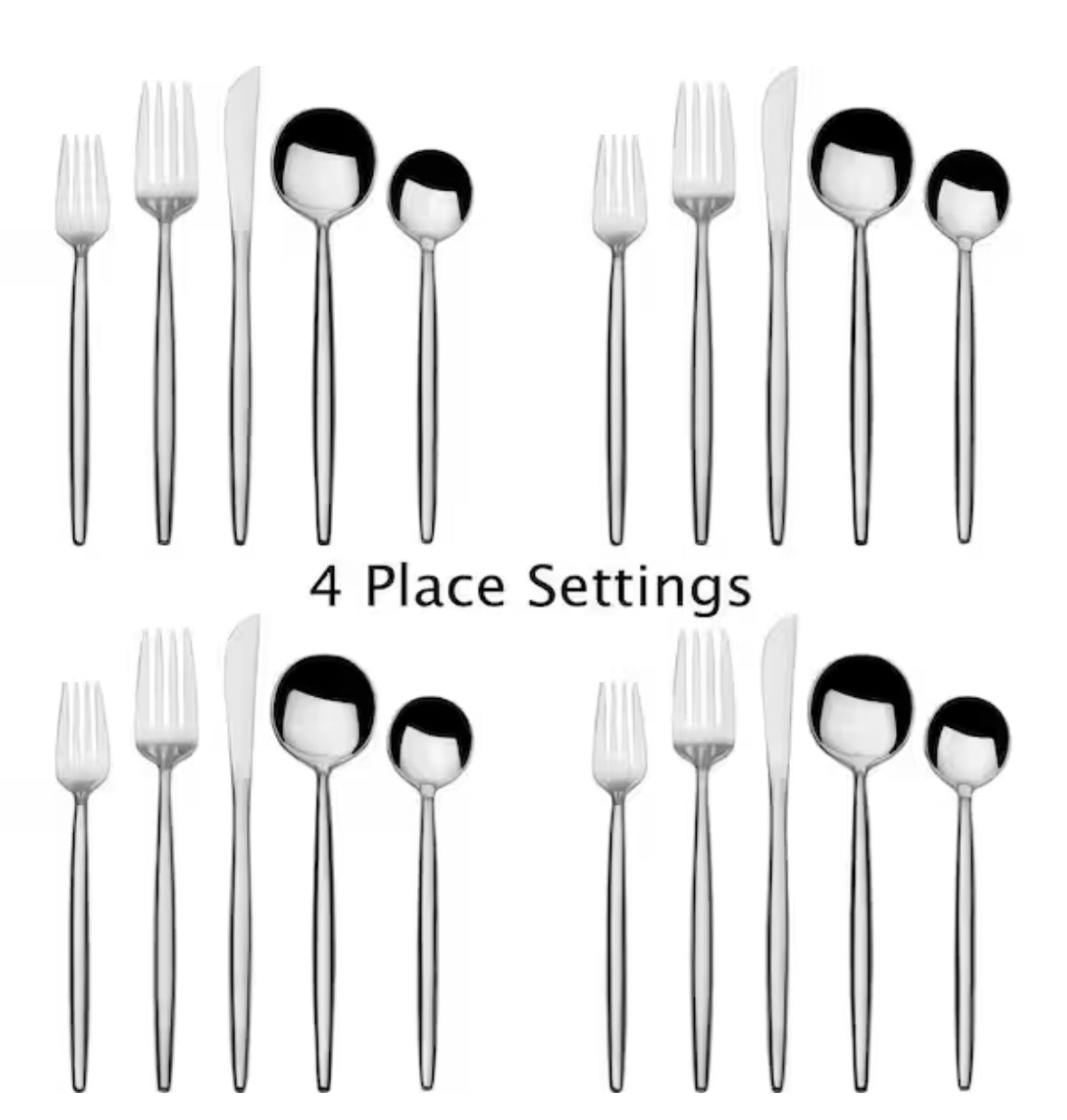Shea 20-Piece Flatware Set, Service for 4, Stainless Steel