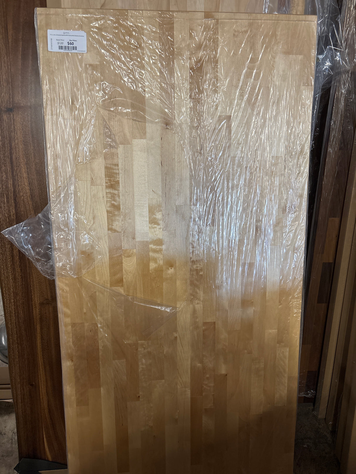 5 ft. L x 30 in. D Finished Engineered Birch Butcher Block Desktop Countertop