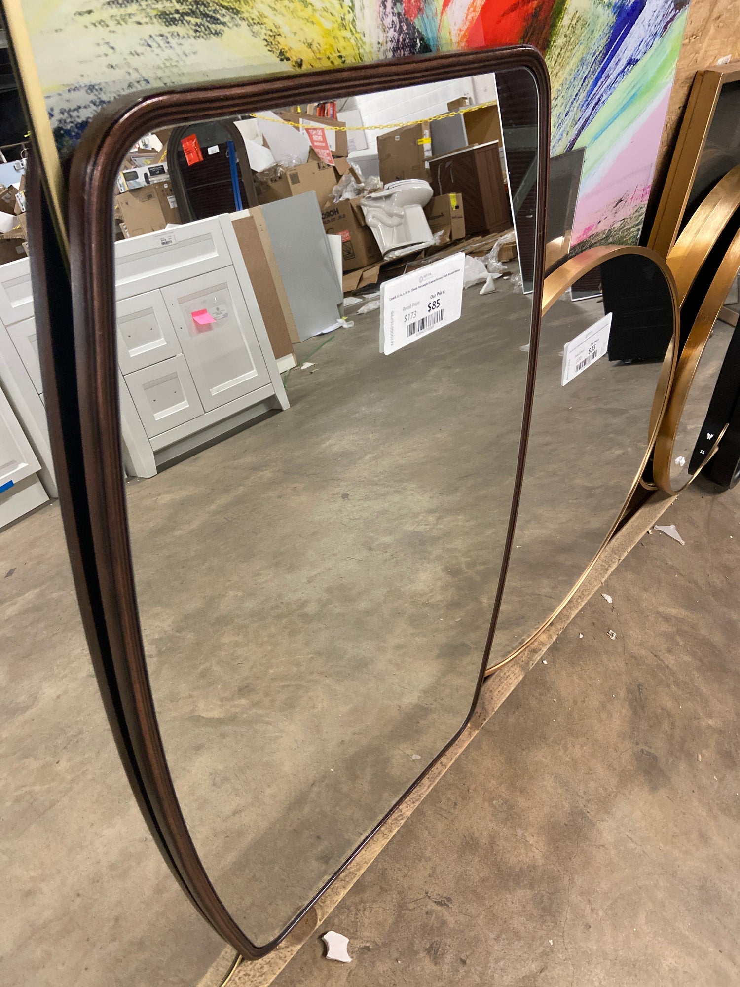 Caskill 32 in. x 20 in. Classic Rectangle Framed Bronze Wall Accent Mirror