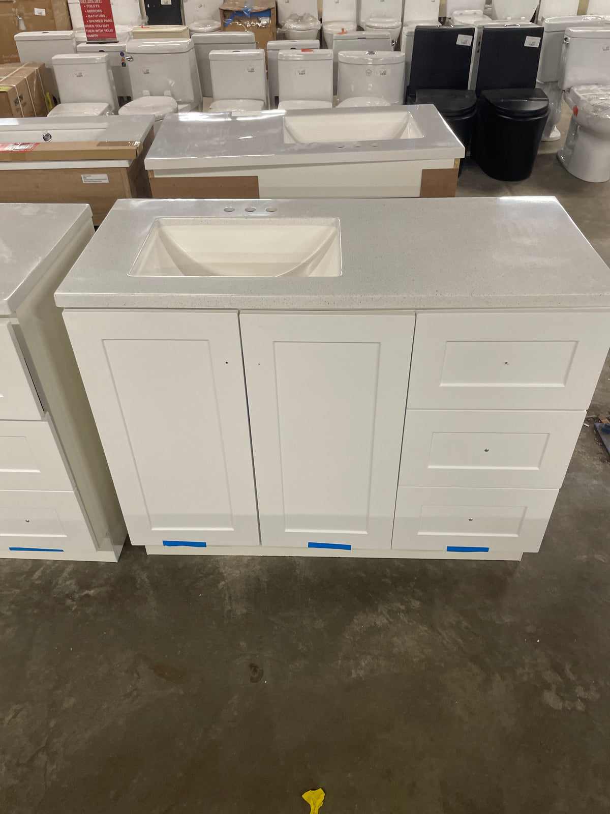 Bannister 42 in. W x 18 in. D x 34 in. H Single Sink Freestanding Bath Vanity in White without Top