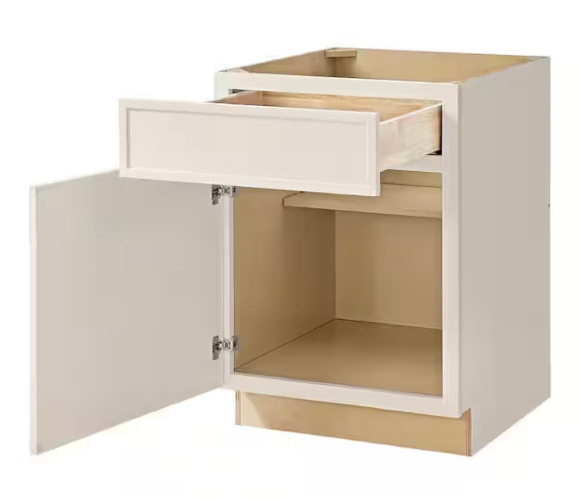 Leyton 24 in. W x 24 in. D x 34.5 in. H Ready to Assemble Plywood Slim Shaker Base Kitchen Cabinet in Antique White