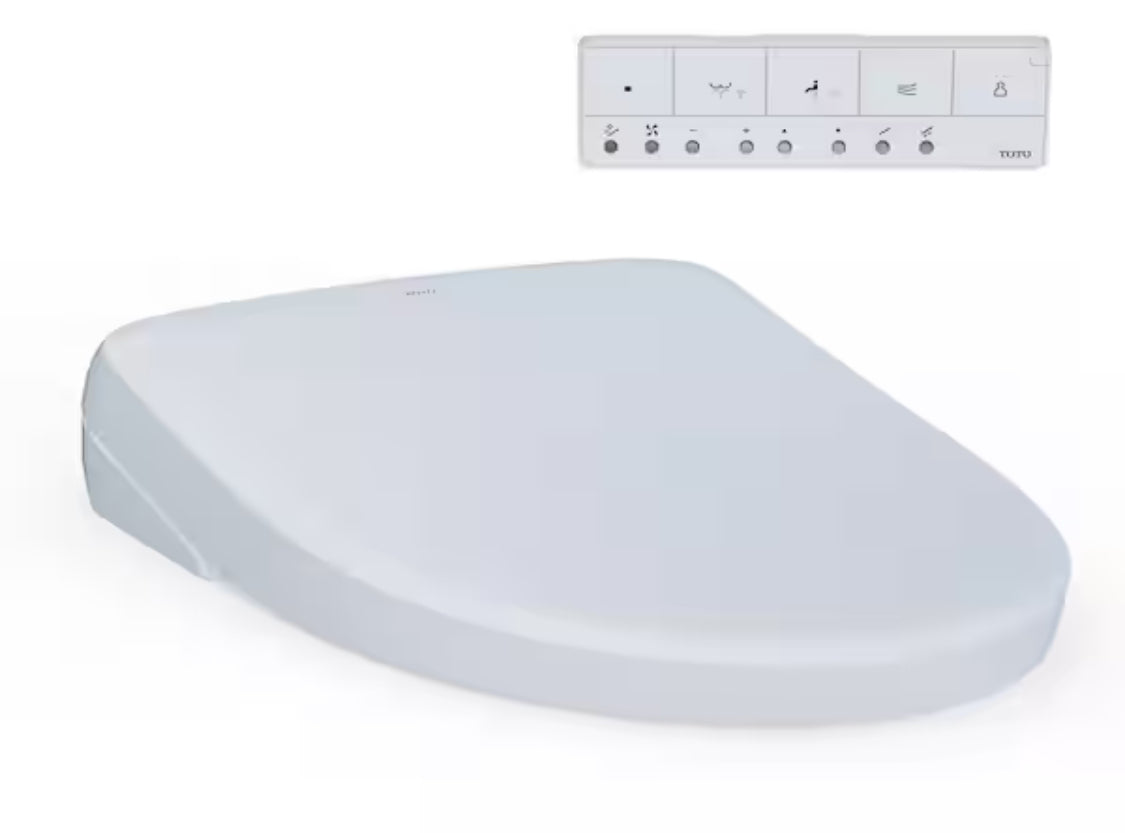 S7A Washlet Elongated Electric Heated Bidet Seat with Contemporary Lid in Cotton White