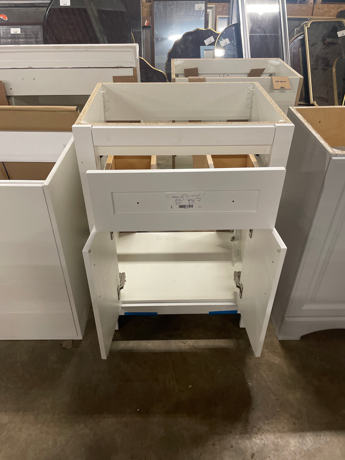 Clady 25 in. W x 19 in. D x 35 in. H Single Sink Freestanding Bath Vanity in White without Top