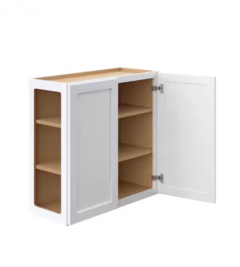 Courtland Shaker Assembled 30 in. x 30 in. x 12 in. Stock Wall Kitchen Cabinet in Polar White Finish