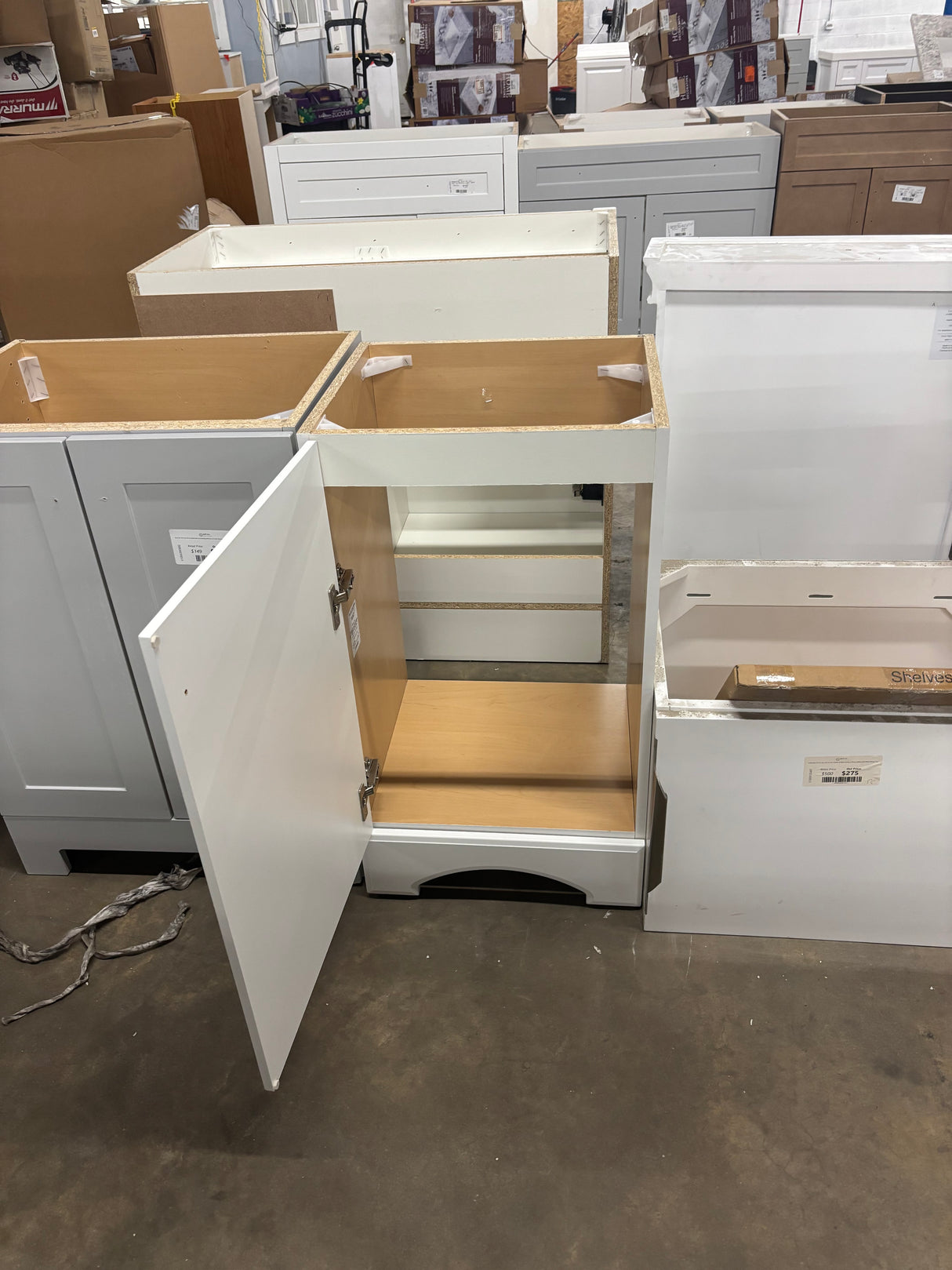 19 in. W x 18 in. D x 34 in. H Single Sink Freestanding Bath Vanity in White without Top