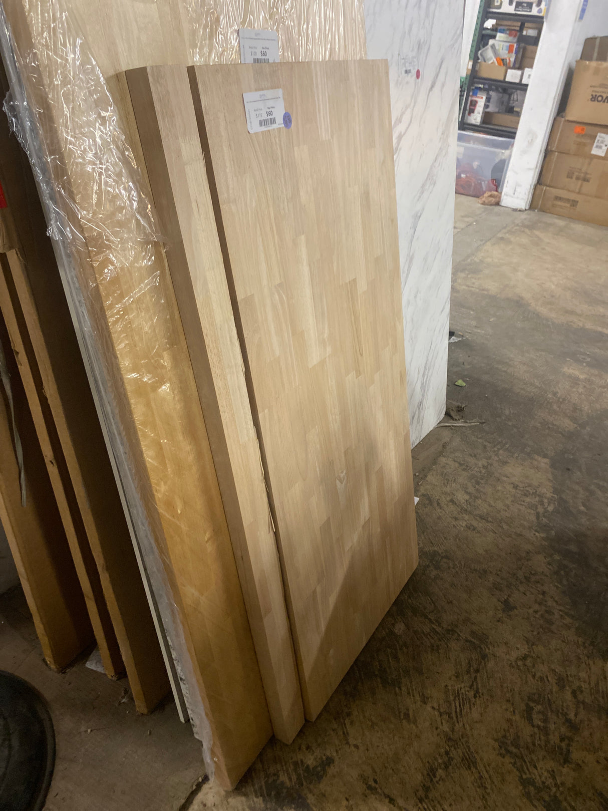 4 ft. L x 25 in. D Unfinished Hevea Solid Wood Butcher Block Countertop With Square Edge