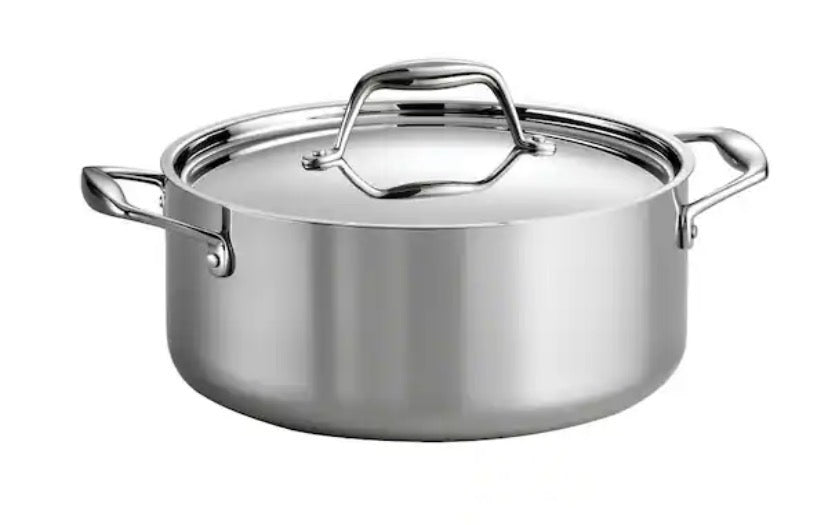 Signature Tri-Ply Clad 5 qt. Round Stainless Steel Dutch Oven with Lid