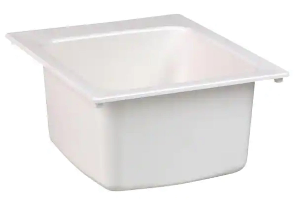 17 in. x 20 in. Fiberglass Self-Rimming Utility Sink in White