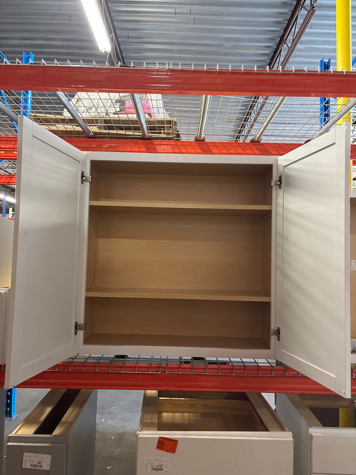 Courtland Polar White Finish Laminate Shaker Stock Assembled Wall Kitchen Cabinet 36 in. x 36 in. x 12 in.
