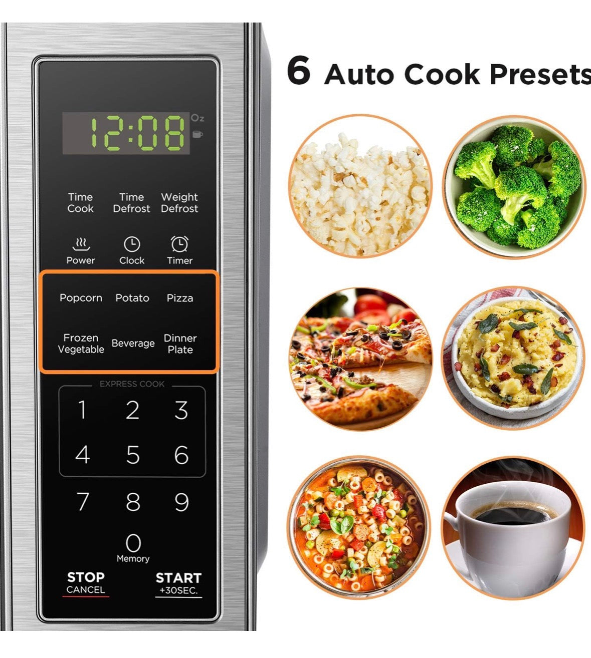 0.7 cu. ft. 700 Watt Compact Countertop Microwave in Stainless Steel with Safety lock, One-Touch Button and Eco Mode