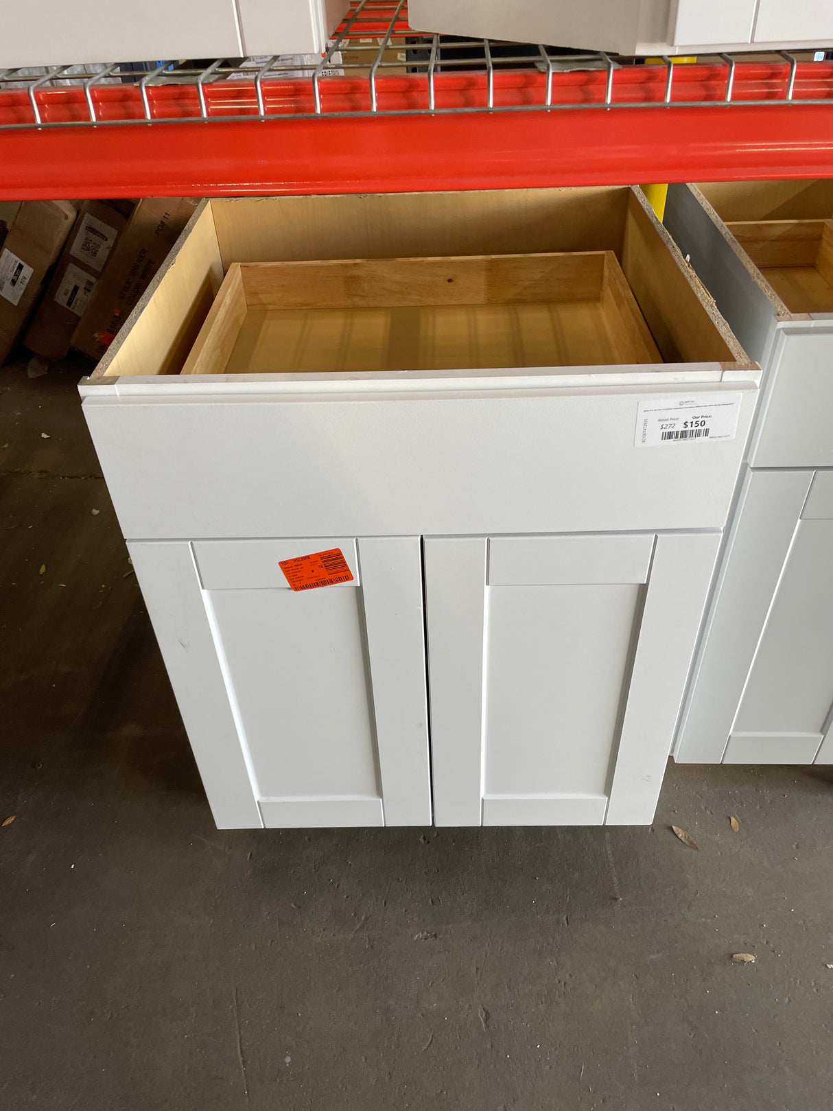 Shaker 27 in. W x 24 in. D x 34.5 in. H Assembled Base Kitchen Cabinet in Satin White with Ball-Bearing Glides