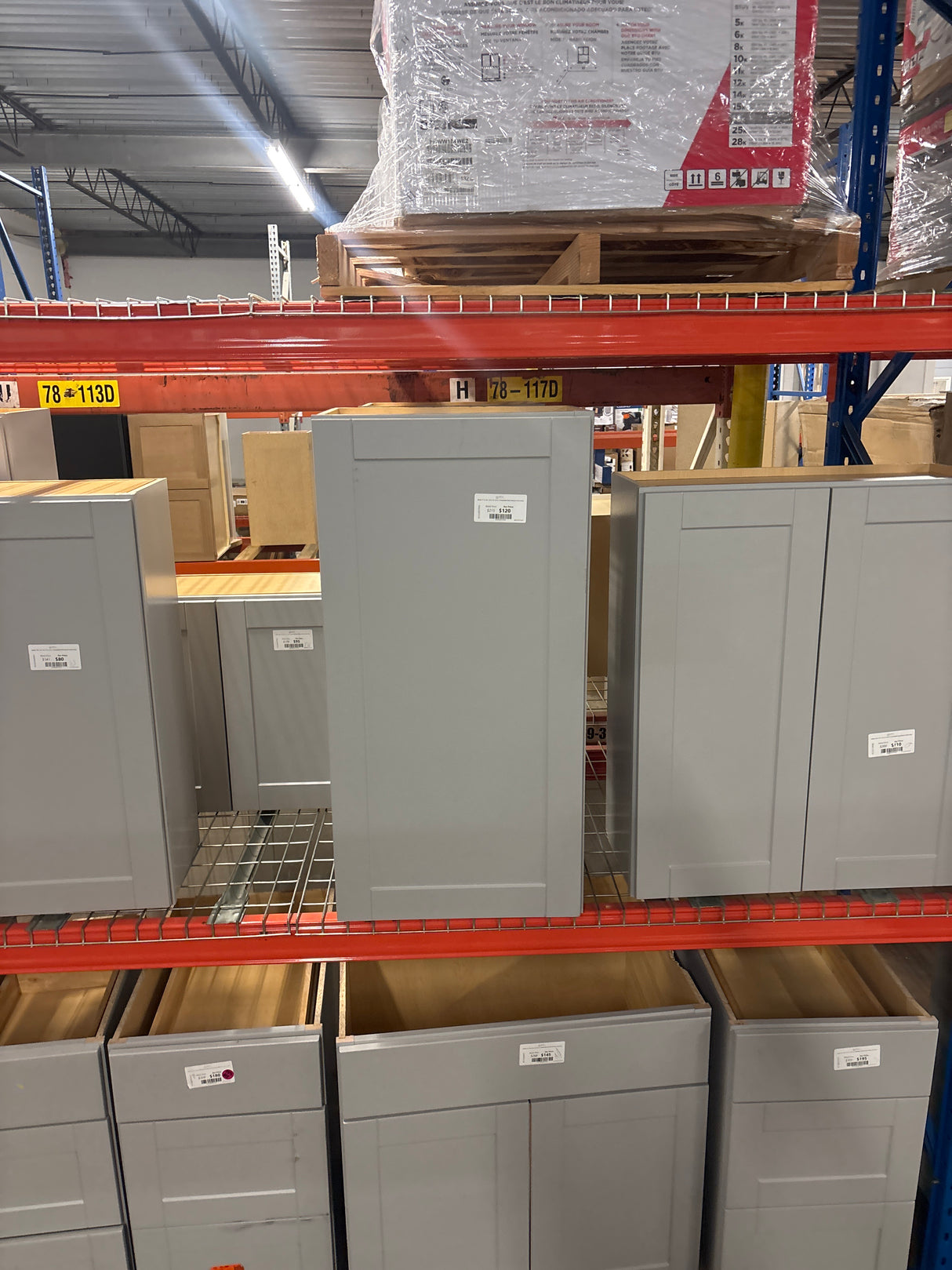 Shaker 21 in. W x 12 in. D x 42 in. H Assembled Wall Cabinet in Dove Gray