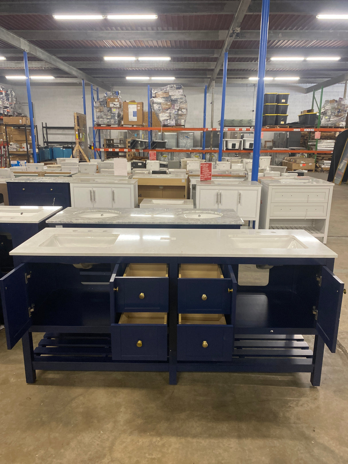 Newport Legacy Vanity 72"x22"x34" in Blue
