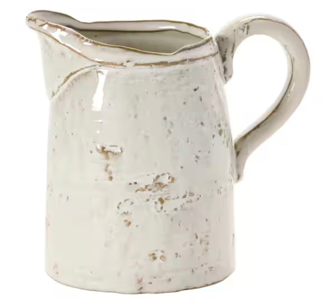 28 fl. Oz. White Stoneware Pitcher with Reactive Glaze