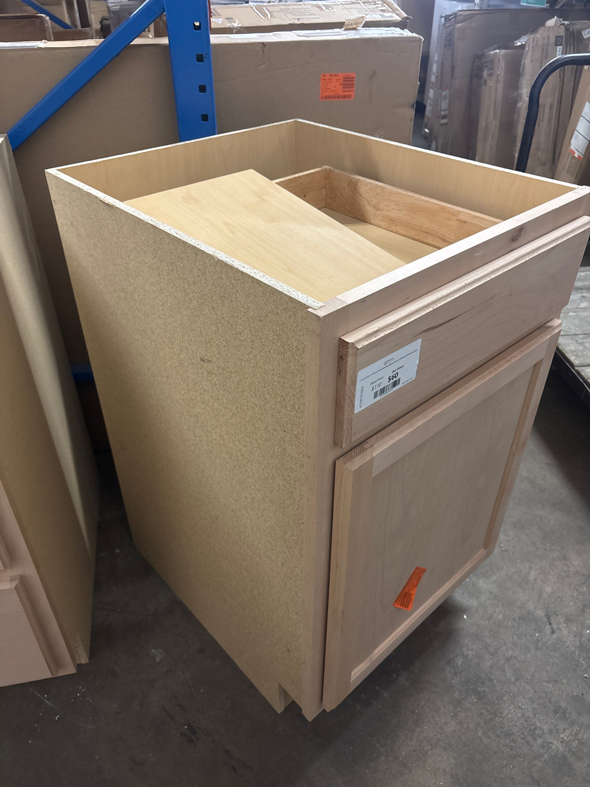 21 in. W x 24 in. D x 34.5 in. H Assembled Base Kitchen Cabinet in Unfinished with Recessed Panel