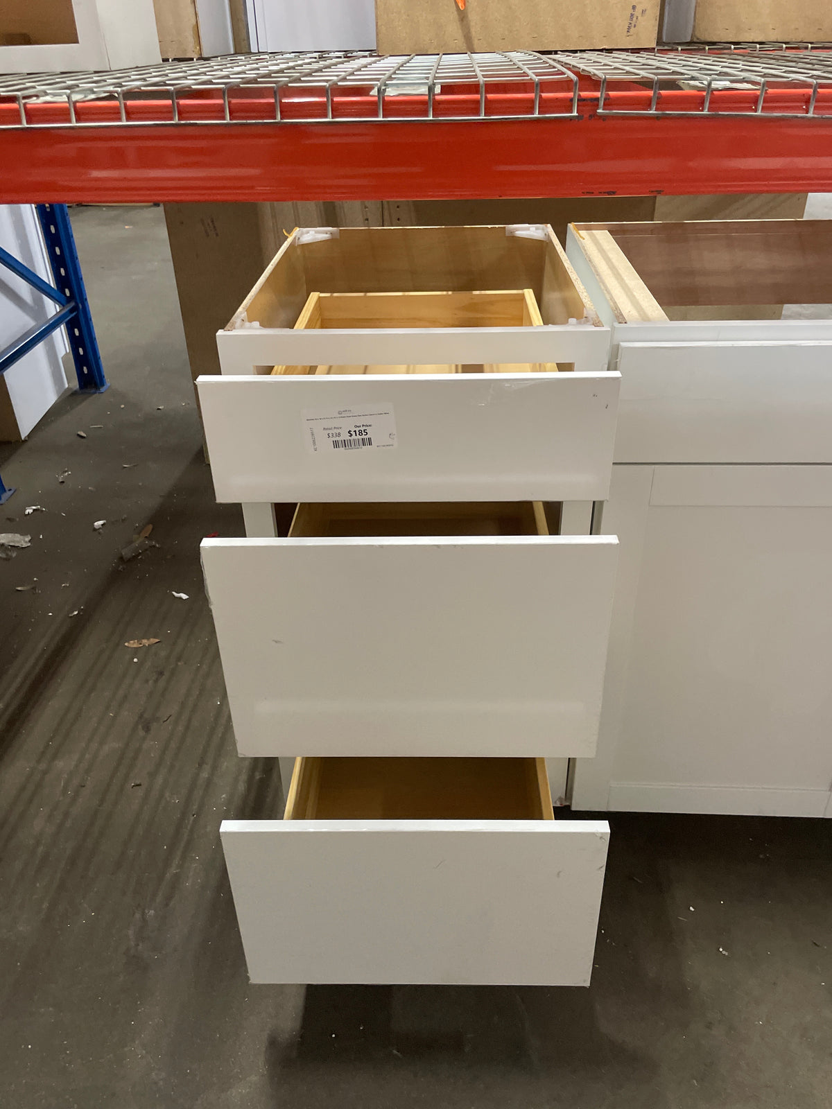 Westfield 18 in. W x 23.75 in. D x 35 in. H Shaker Stock Drawer Base Kitchen Cabinet in Feather White